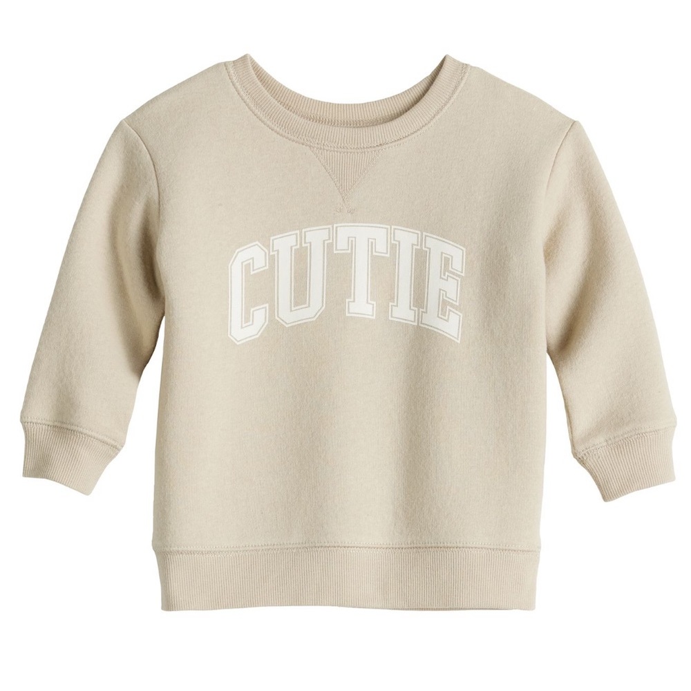 Jumping Beans Fleece Crewneck Graphic‎ 'Cutie' Kids Toddler Sweatshirt 24m